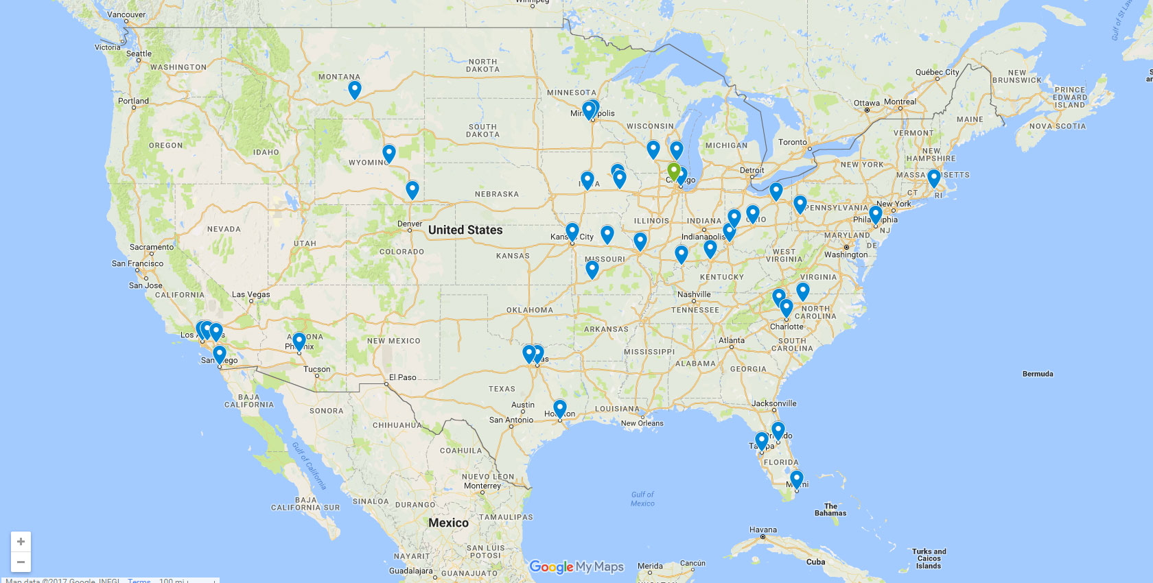 Courier Express Coverage Map